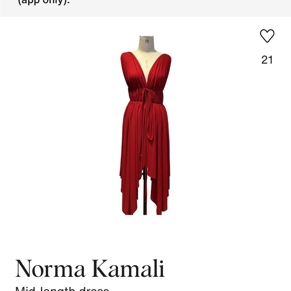 Elegant Red Sleeveless Dress Norma Kamali